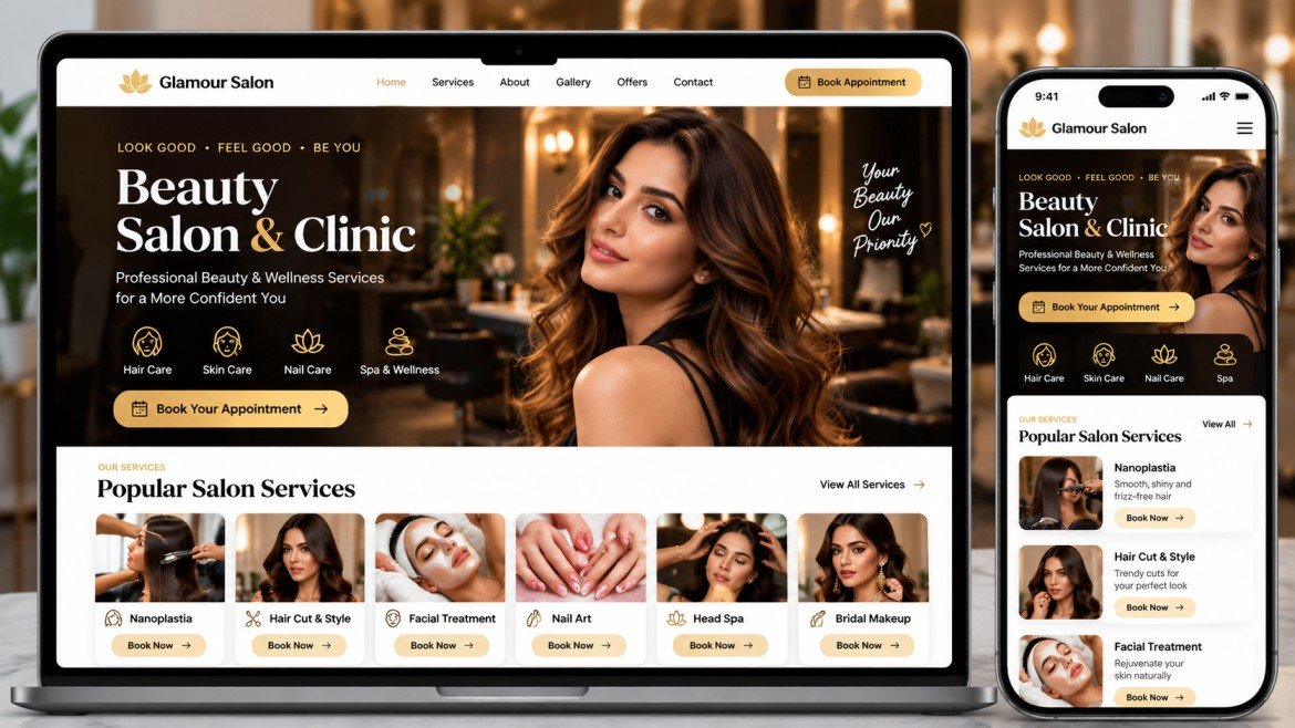 Website preview on laptop and phone
